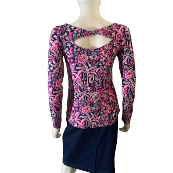 Lilly Pulitzer Tristan Navy Swing of Things Top XSmall - Picture 2 of 4